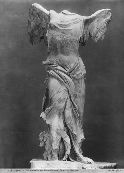View of the Victory of Samothrace in the Louvre museum by Adolphe Giraudon